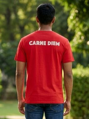 NWT Dario Men’s Cicci Di Carne Red Short Sleeve Graphic Tee Shirt - Size Medium